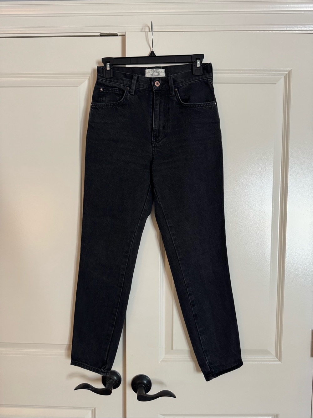 Free People High-Rise Black Tapered Jeans